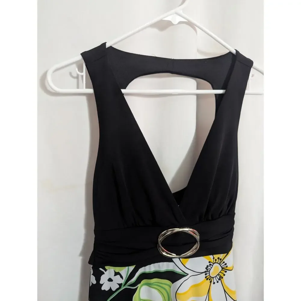 Xtraordinary Black Floral Party Dress Medium A1 Fairy Whimsigoth Grunge Goth